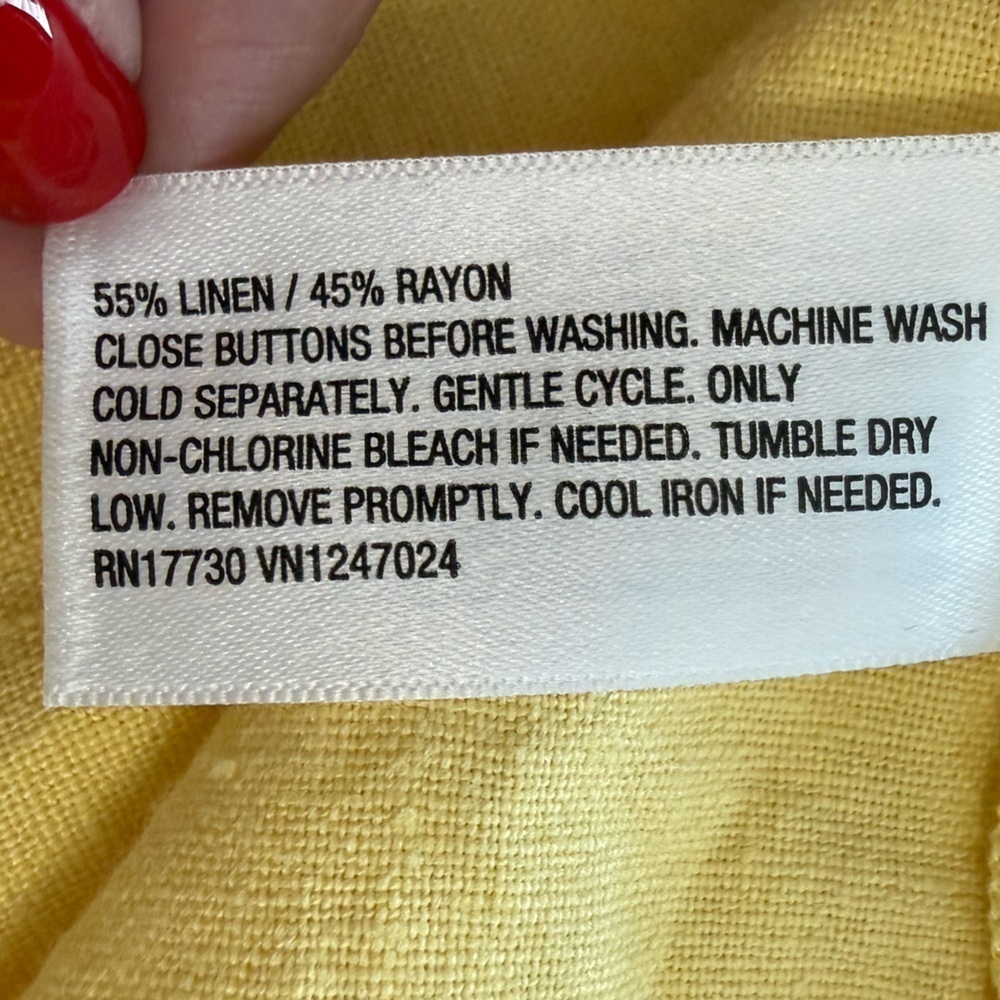 New Day Women's Yellow Linen Blend Double Breasted Belted Trench Coat Size Small - Picture 9 of 11